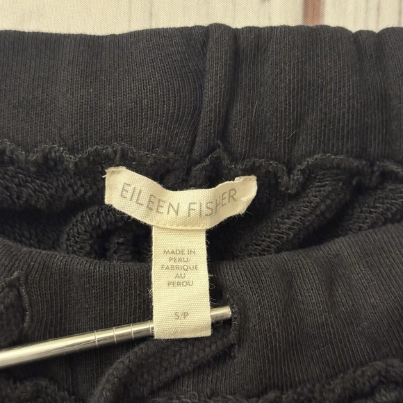 EILEEN FISHER Women's Jogger Sweats Black Organic Cotton Size Small Petite SP - Picture 7 of 10
